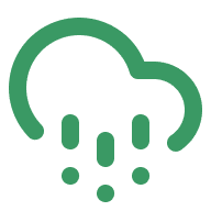 Grüne Regenwolke-Symbol